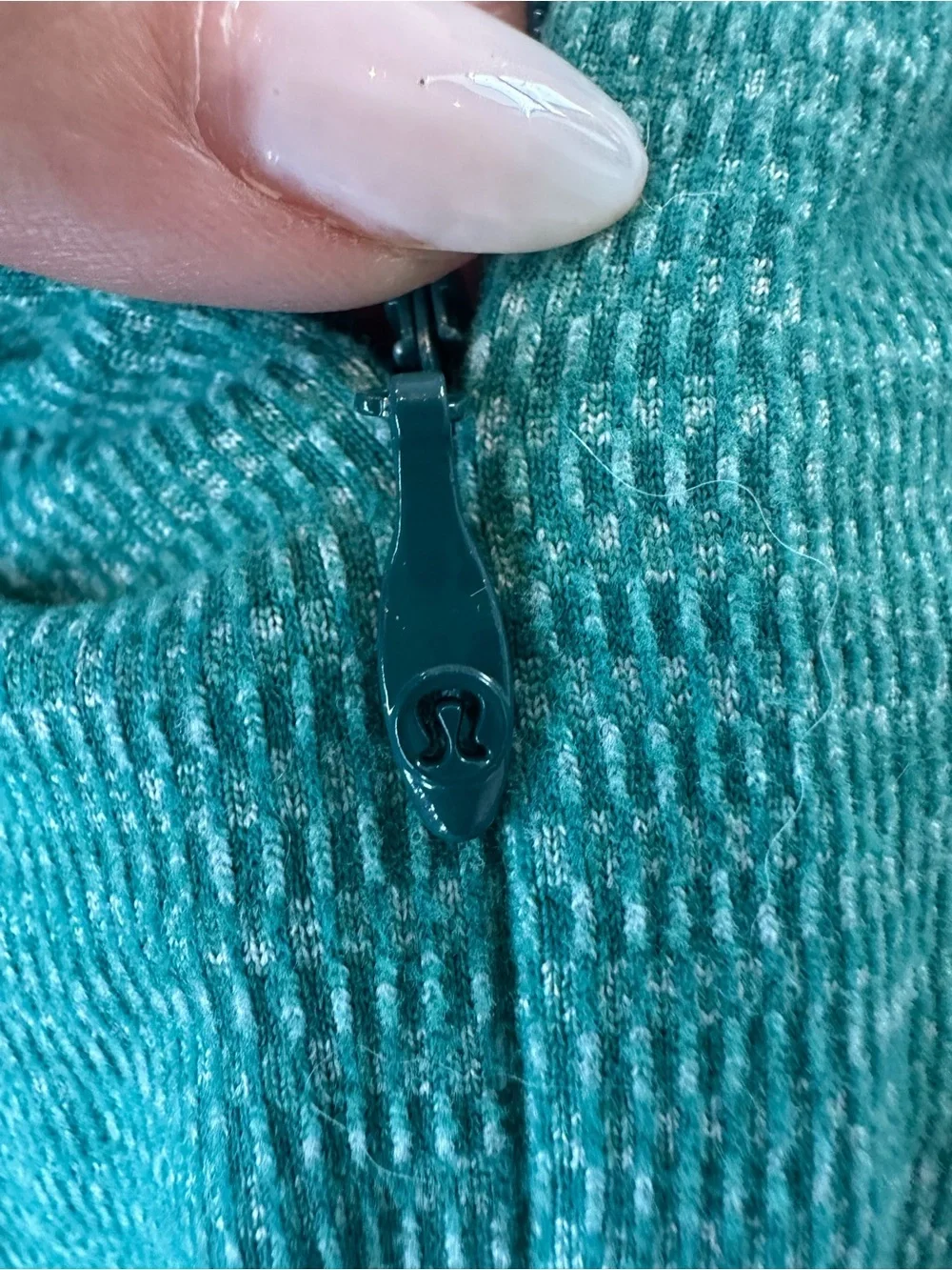 Lululemon Runderful 1/2 Zip Mini Check Pique Hunter Green Pullover
